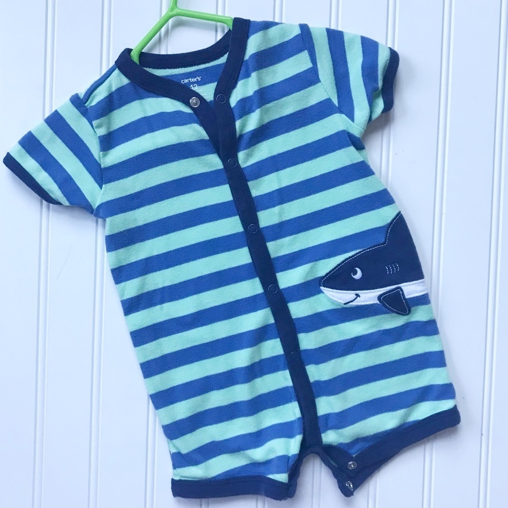 •Carter’s• striped shark romper